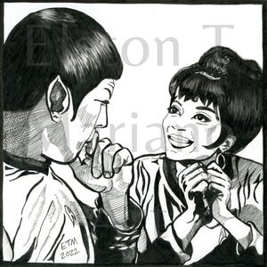 Spock and Uhura - Uhura Flirting with Spock - &quot;The Man Trap&quot; - Star Trek The Original Series