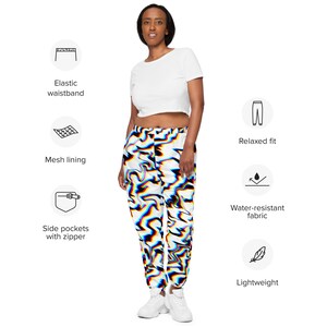 Crystal Dream Unisex Track Pants, Water-resistant Fabric, Rave Pants
