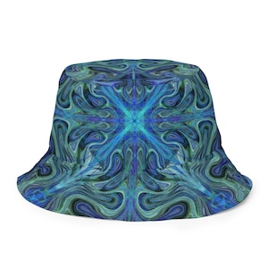 Symmetric Wave Reversible bucket hat | | Rave Bucket Hat | Festival & Party Hat | Streetwear Fashion Hat | Beach Bucket Hat