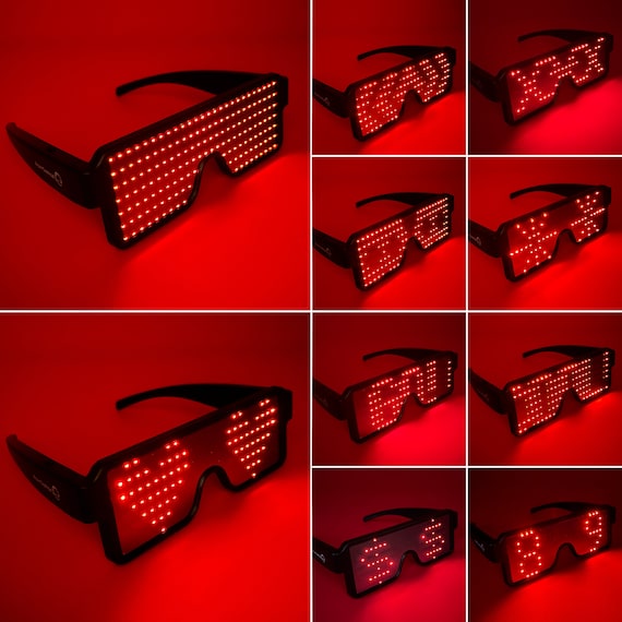 LED Festival Glasses, Rechargeable LED Glasses, Rave Glasses, Party Glasses  