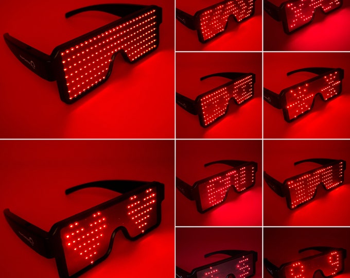 LED Festival Glasses, Rechargeable LED Glasses, Rave Glasses, Party Glasses