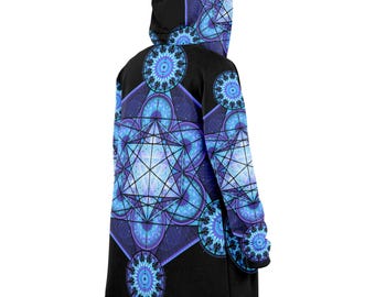 Mandala Fleece Cloak, Rave Wook Outerwear, Unisex Jacket