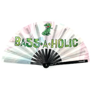 Bass-A-Holic Hand Fan | Party & Rave Accessories | Festival Folding Fan