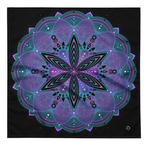 Eclipse Blossom Bandana with UPF projection | Rave & Festival Style | Pet Bandana
