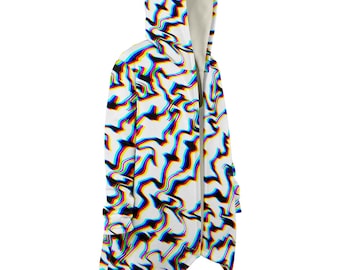 Crystal Dream Fleece Cloak, Trippy Rave Outerwear
