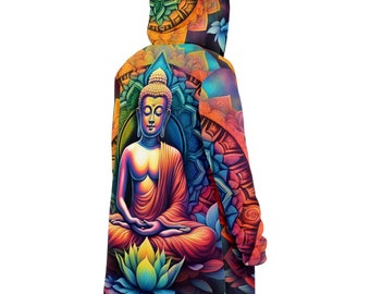 Lotus Buddha Cloak | Zen Cloak | Fleece Jacket | Rave Outerwear | Wook Outfit