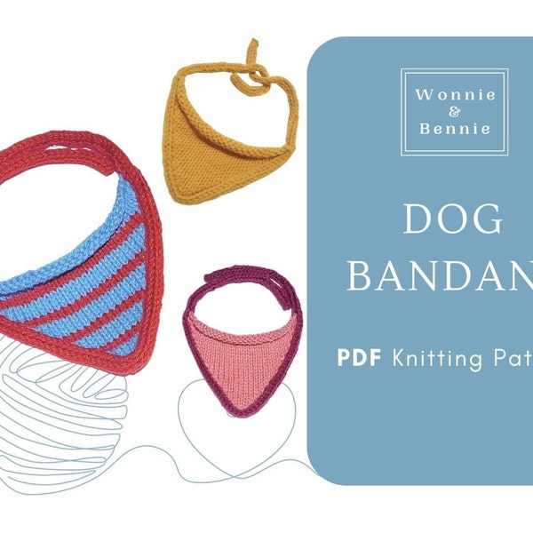 Dog Bandana Knitting Pattern PDF by Wonnie&Bennie
