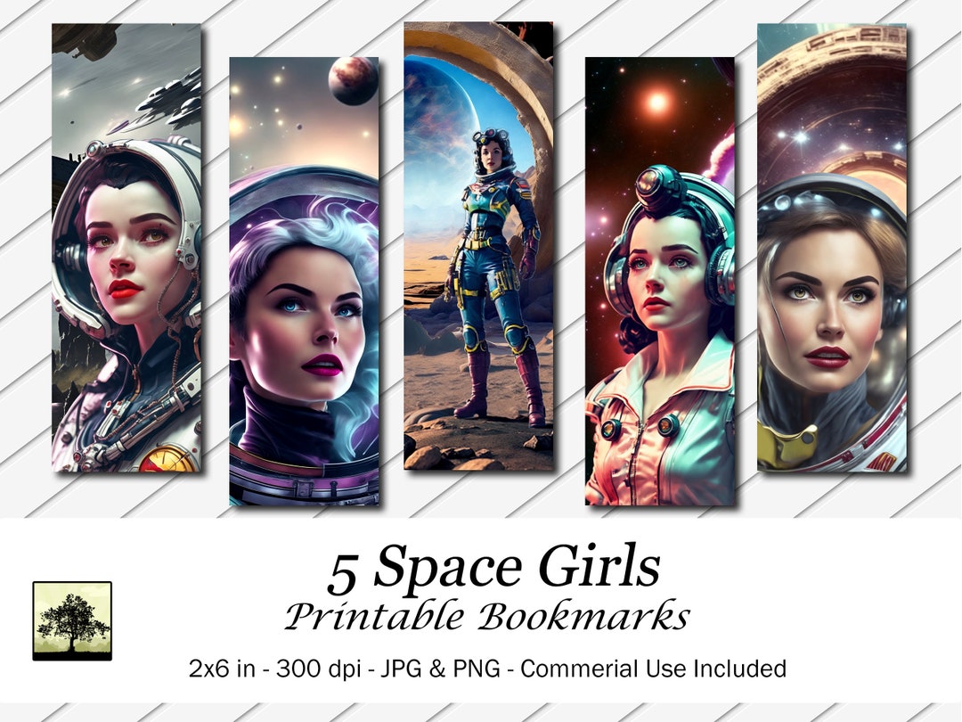 5 Science Fiction Printable Bookmarks Sublimation Designs - Etsy
