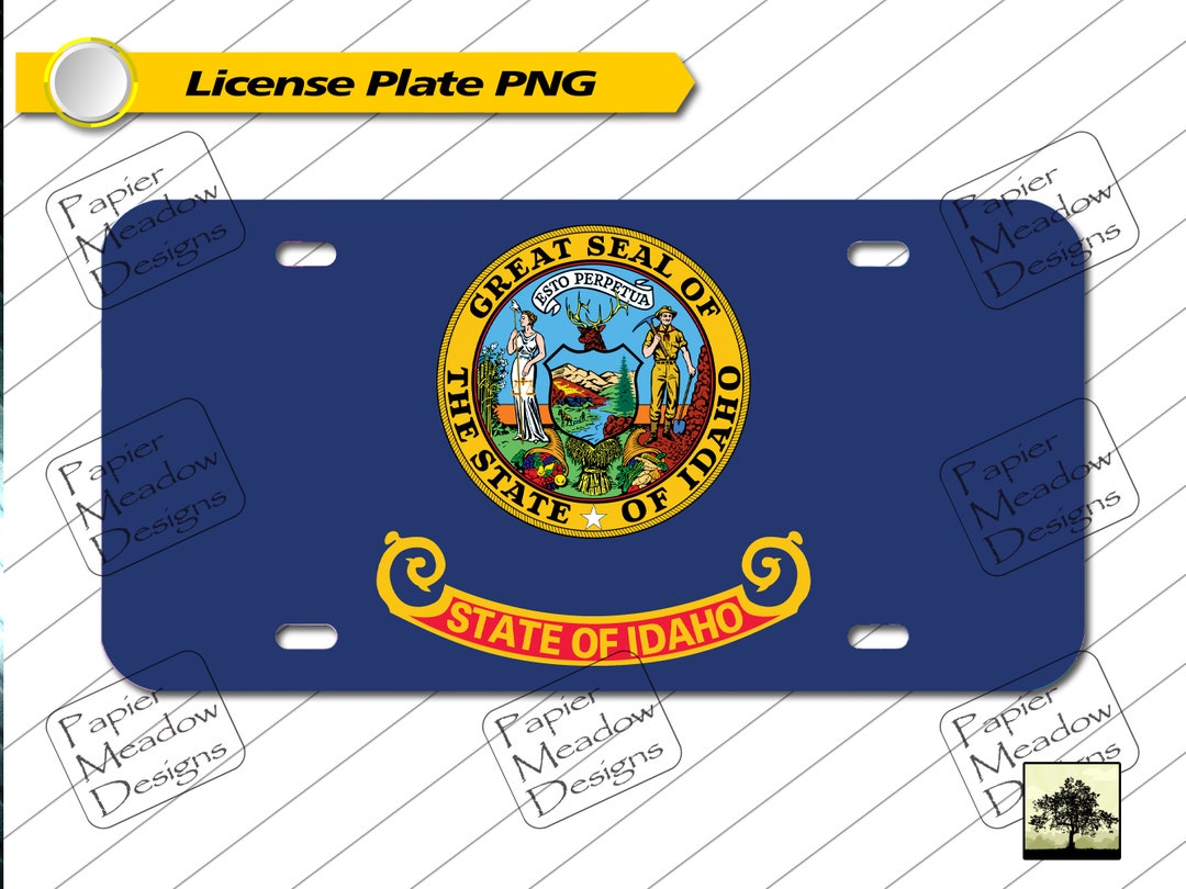 Idaho License Plate PNG Sublimation Wrap File. Custom Front Etsy