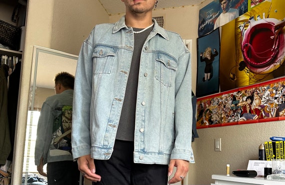 Thrifted Jean Jacket Hand Painted Zoro in Acrylic Etsy