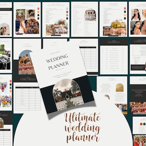 Wedding Planner, Customizable Wedding Organizer Template with Floral Design, Canva Bridal Planning Checklist, Budget Tracker, Itinerary