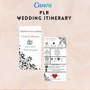 Wedding Itinerary Template, Digital  Schedule, Canva Customizable Planner, Bridal Party Timeline, Printable  Day Schedule