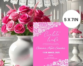 Cielito Lindo Baby Shower Invite, Editable Canva Template for Mexican Celebration, Papel Picado Design