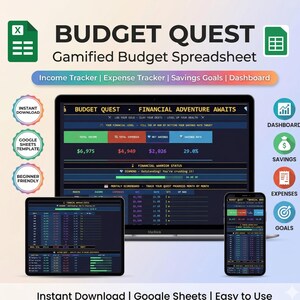 Budget Quest: Gamified Planner Spreadsheet for Fun Financial Tracking