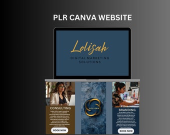 PLR Canva Website | Canva Template Coach | Canva Website Template Business | Marketing Template | Small Business Website | Website Theme