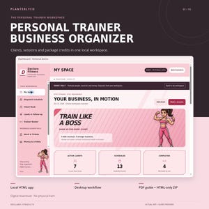Personal Trainer Business App, Client & Session Tracker, Package Credits, Local HTML Dashboard