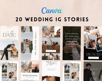 Wedding Instagram Story Templates: Photography Branding (Canva Templates)