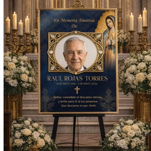 Funeral Catholic Spanish Invite Template | Celebration de la Vida
