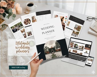 Floral Wedding Planner Template: Customizable Rose Theme Canva Design