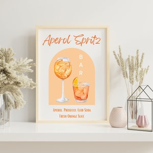 Aperol Spritz Printable Bar Schild, Aperol Spritz, Cocktailkarte, Barkarte, Party Schild, Party Dekoration, Digitaler Download, Größen 5x7 und 8,5x11