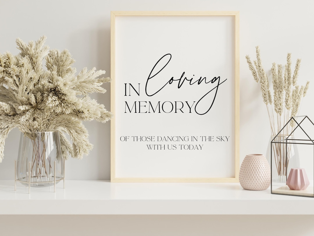 Memory Sign In Loving Memory Wedding Sign, Memory Table Sign, Wedding Memorial ...