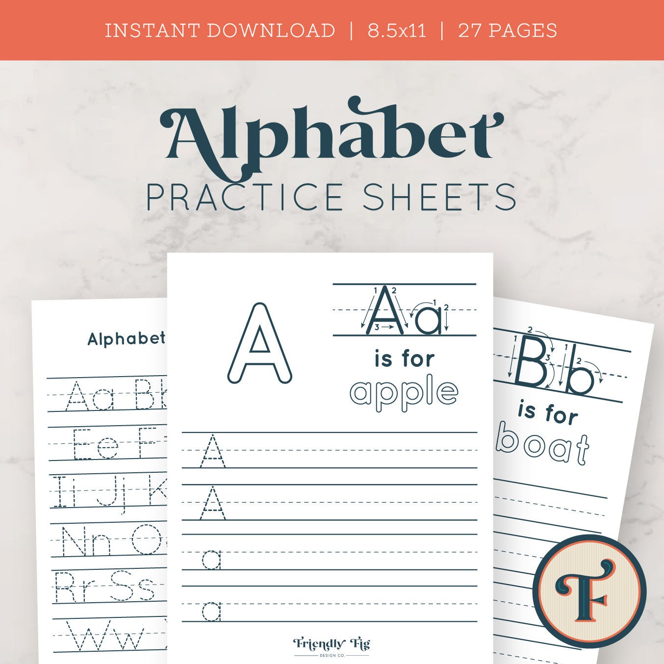 Alphabet Printable Practice Sheets ABC Alphabet Chart, Educational