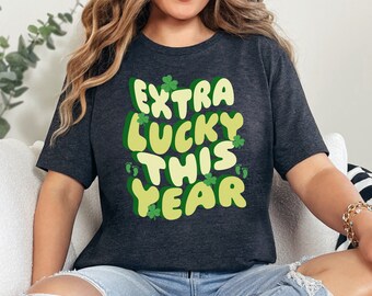 Extra Lucky This Year shirt, St Patrick's Day Pregnancy Reveal shirt, Pregnancy Announcement shirt, Mom To Be shirt, maternity shirt