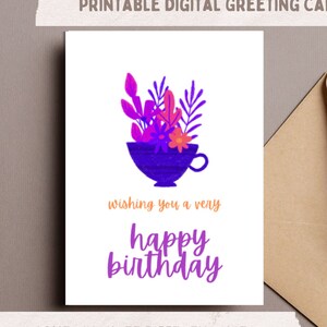 Carte d'anniversaire IMPRIMABLE - Carte d'anniversaire numérique - HBD
