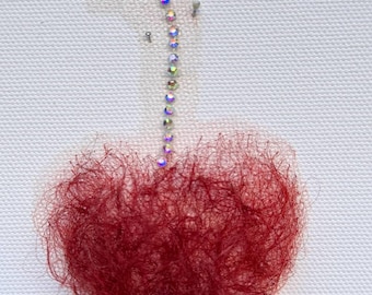 Cherry Merkin – Burlesque Pubic Wig – Handmade Red Human Hair – Pin-Up Costume Accessory