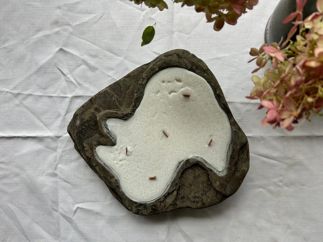 River Rock Candle Modern Candle Unique Poured Candle Center Etsy