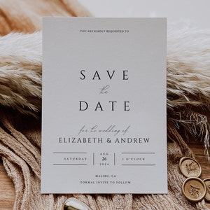 Save the Date Template Download Minimalist Elegant Wedding Save The Date Template Classy Wedding Save The Date INSTANT Download, EMP-387
