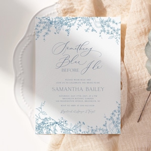 Something Blue Before I do Bridal Shower Invitation Template, Toile Bridal Shower Invite, Printable, Editable, Toile Wedding Invite