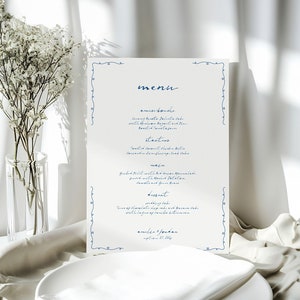 Scribble Wedding Menu Template Hand Drawn Scribble Wedding Menu Whimsical Illustration with Heart Loops Doodle Wedding Menu Template, AMELIE