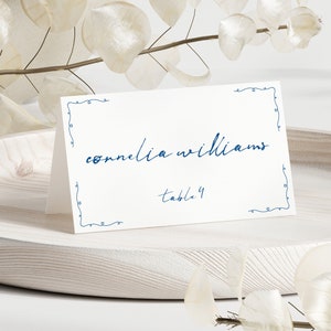 Scribble Table Place Card Template Hand Drawn Scribble Name Card Heart Loops Whimsical Name Cards Illustration Sitting Sign Doodle, AMELIE