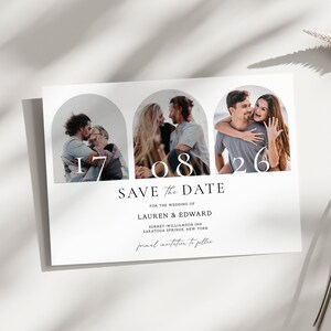 Minimal Arch Photo Save the Date Template (Digital Download)