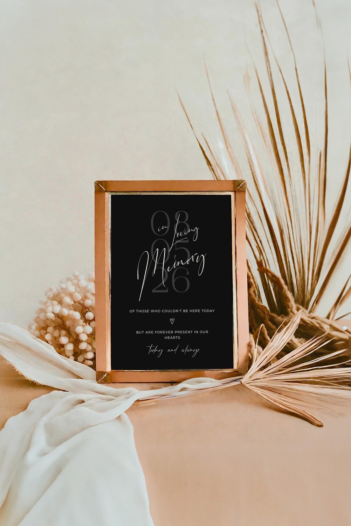 In Loving Memory Table Sign Template Black in Loving Memory Sign ...