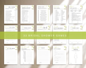 Margs And Matrimony Bridal Shower Game Bundle Margarita Bridal Shower Template Set Mega Bridal Shower Game Bundle 33 Games Included, EMP-343