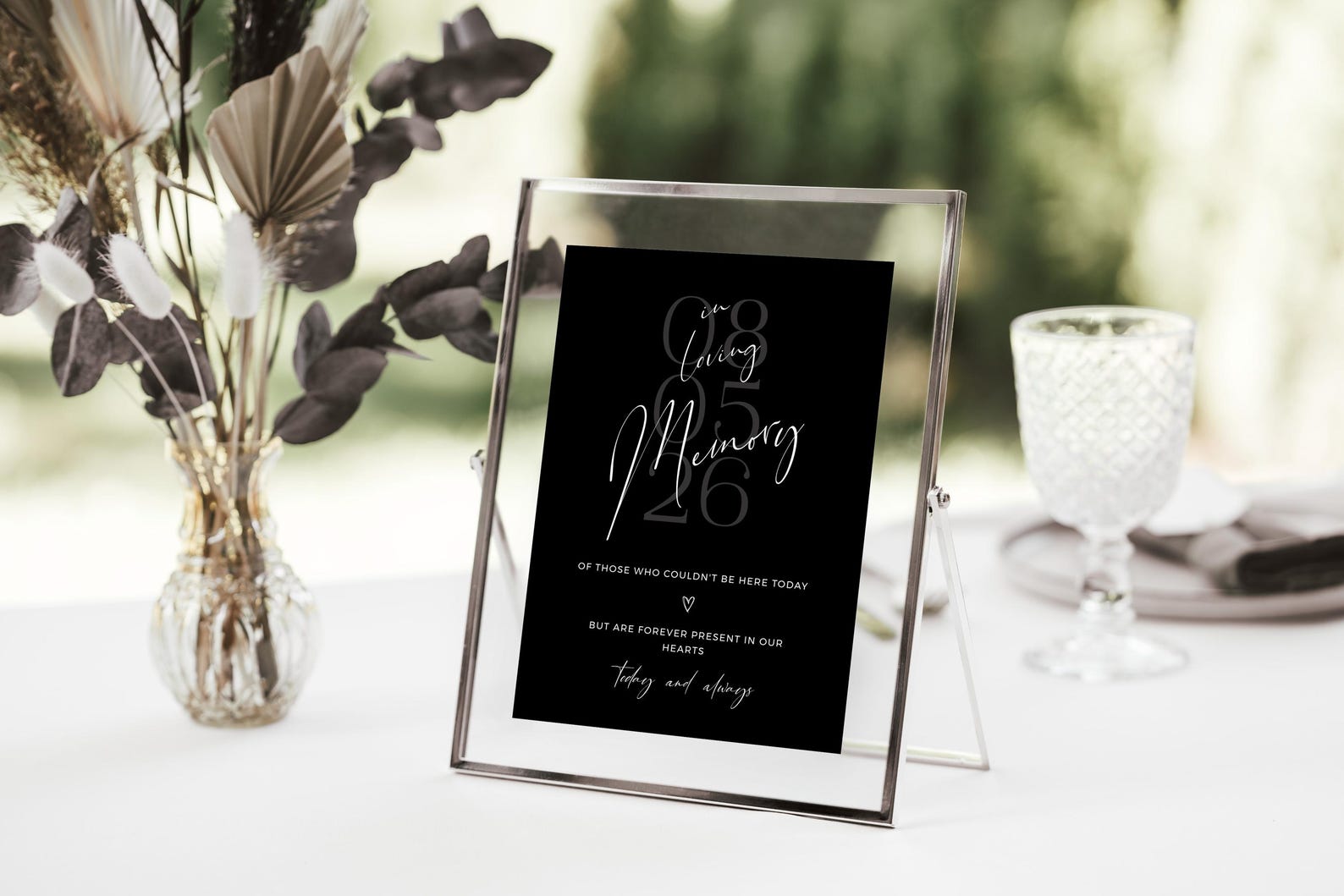In Loving Memory Table Sign Template Black in Loving Memory Sign ...