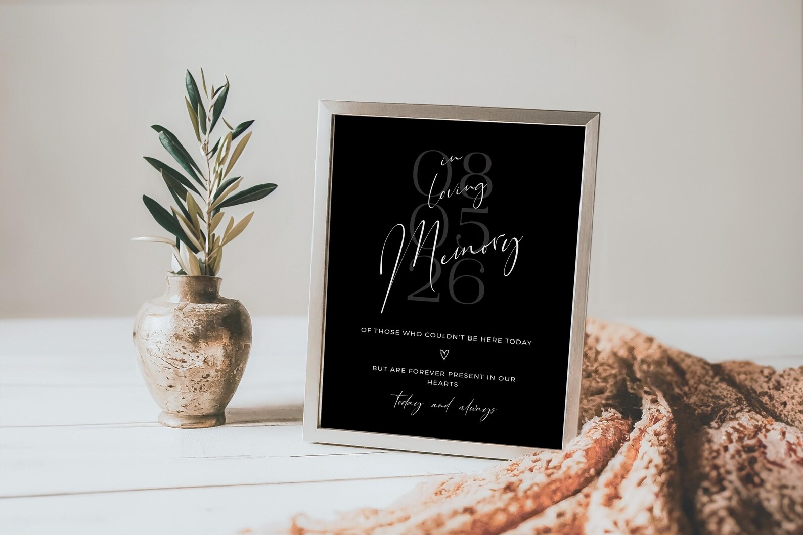 In Loving Memory Table Sign Template Black in Loving Memory Sign ...
