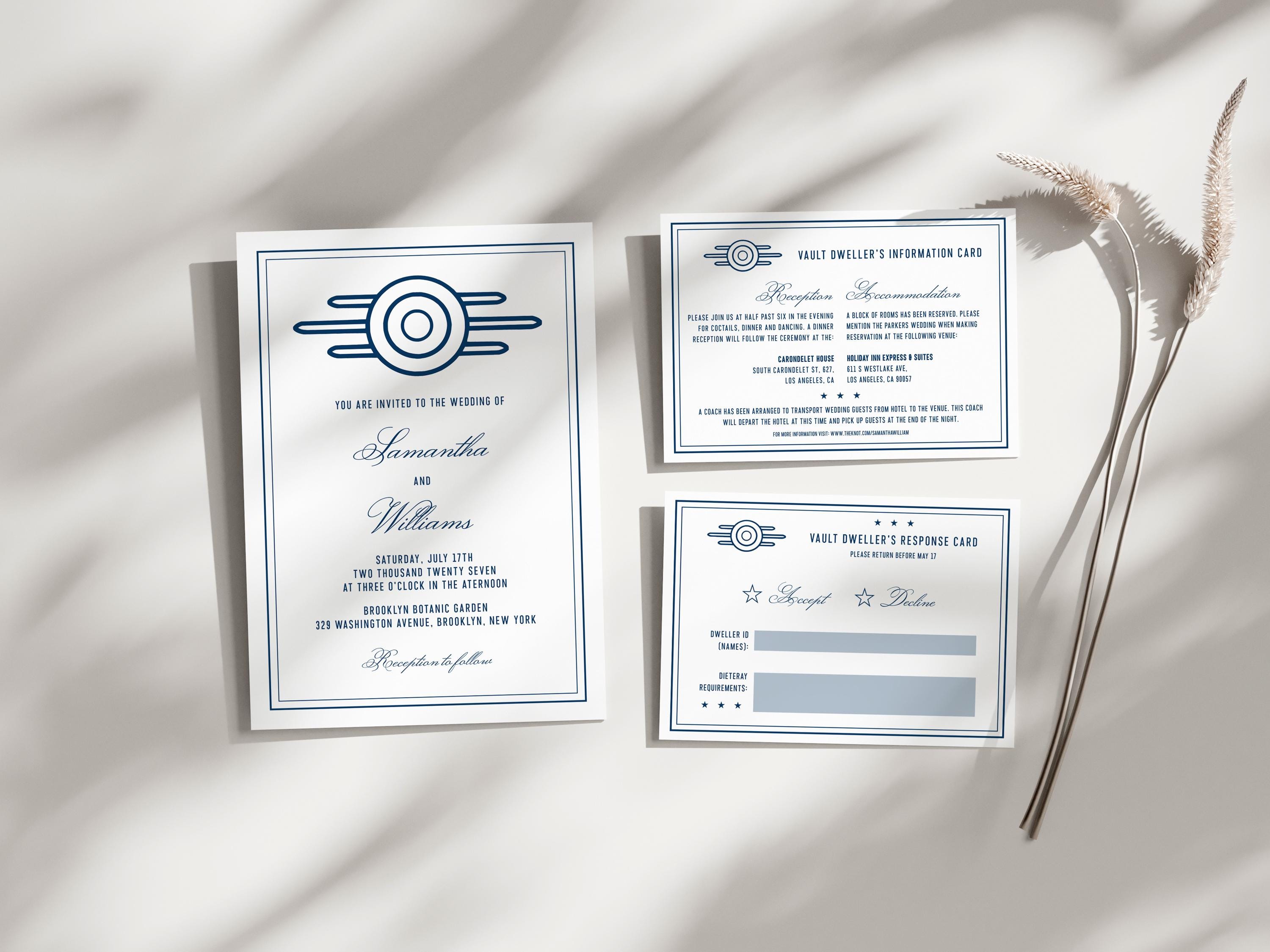 Fallout Theme Inspired Wedding Invitation Suite: Vault-tec Dwellers ...