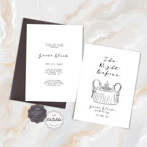 The Night Before Rehearsal Dinner Template Rehearsal Dinner Invite Wedding Scribble Rehearsal Dinner, INSTANT Download