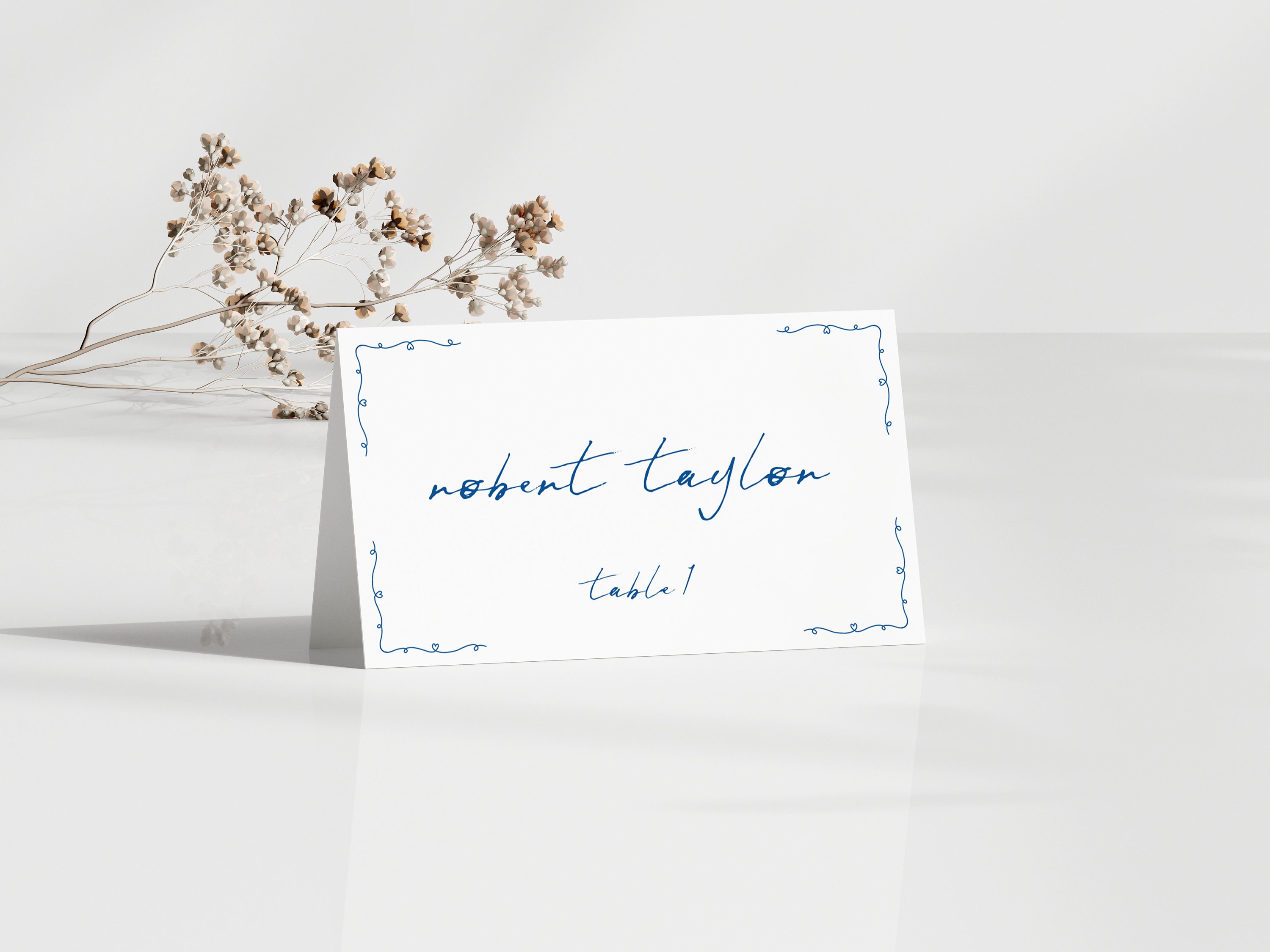 Scribble Place Card Template: Hand-drawn Whimsical Design (digital ...