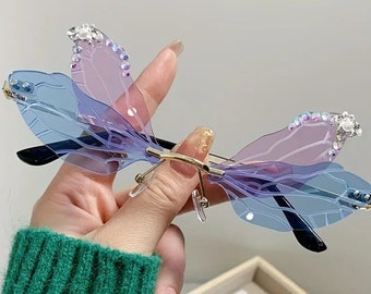 Dragonfly Glasses/Bunte Gläser/Sonnenbrille/Magical/Butterfly/Cosplay