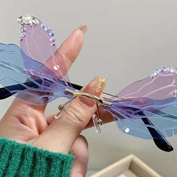 Dragonfly Glasses/Bunte Gläser/Sonnenbrille/Magical/Butterfly/Cosplay