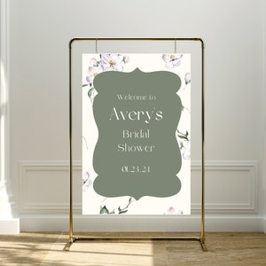 Floral Bridal Shower Welcome Sign Template (Digital Download)