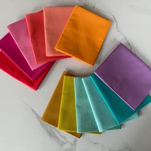 AGF Curated Fabric Bundle | 12 Pure Solids | Rainbow Fabric Bundle | Art Gallery Fabrics | Bright Fabric Bundle | AGF Fabric Bundle |
