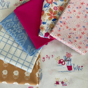 AGF Tails & Threads Fabric Bundle by Patty Basemi | Art Gallery Fabrics | Half Yard or Fat Quarter Bundle | Little Girl Fabric
