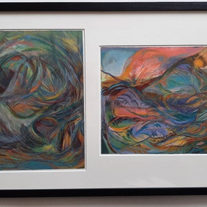 Framed Original Abstract Landscape Painting