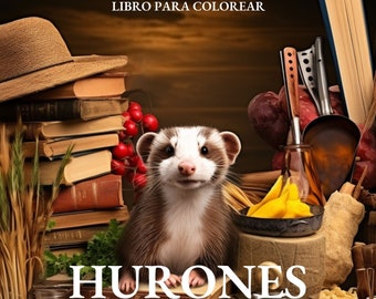 Libro de Colorear para Niños con Adorables Hurones