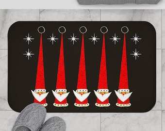 Mid Century Christmas Holt Howard Santa Style Bath Mat, Vintage Christmas, Christmas Decor